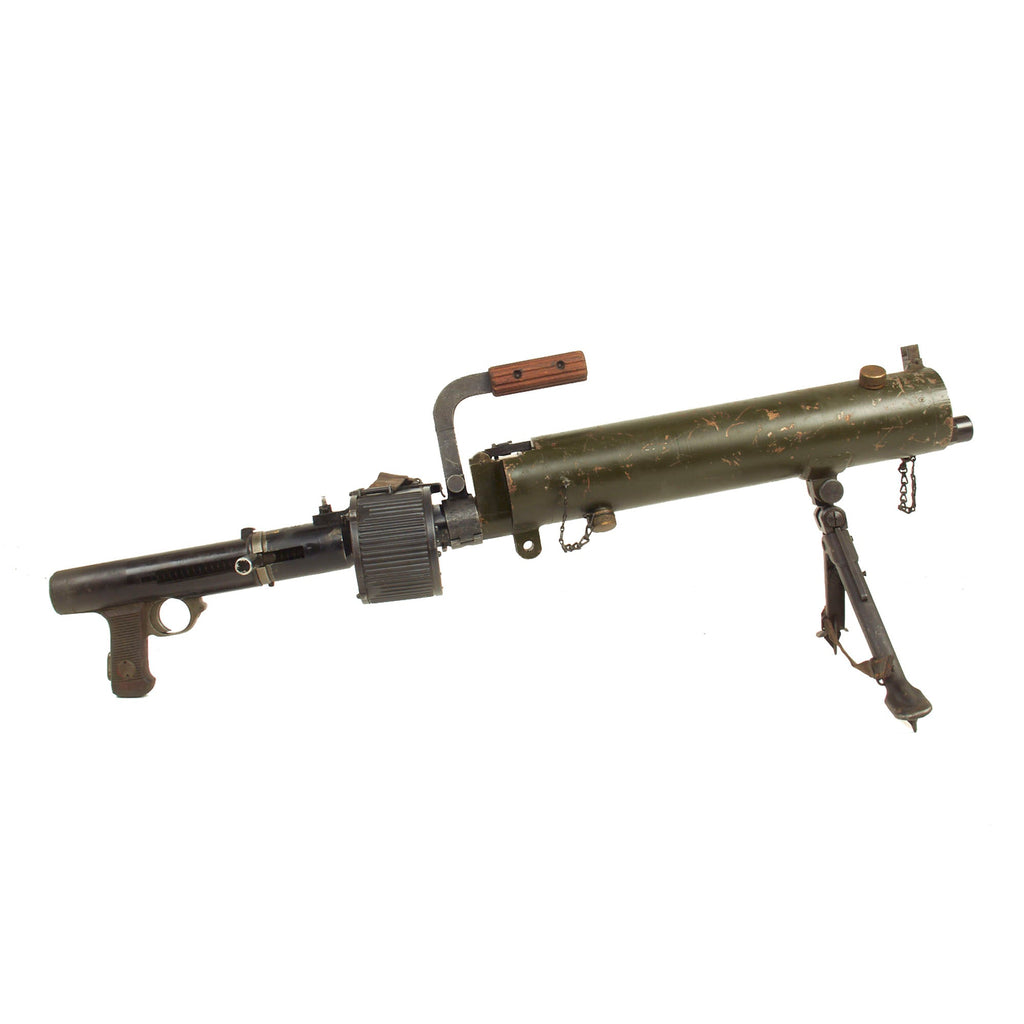 Original German WWII Rheinmetall Romanian ST-61 MG 15 Water Cooled Display Gun with Saddle Drum Magazine - dated 1942 Original Items