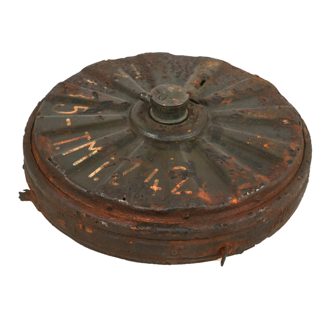 Original German WWII Scarce 1943 Dated Anti-Tank Tellermine T.Mi.35 S Inert Mine with Fuse by Richard Rinker Original Items