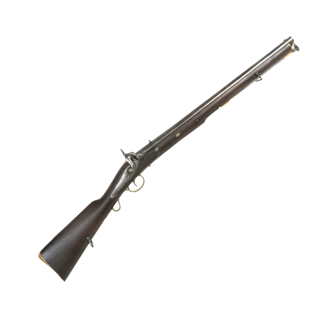 Original Victorian British East India Company Early Saddle Ring Percussion Carbine with Back Action Lock and Captured Ramrod - circa 1840 Original Items