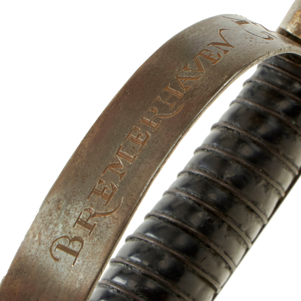 Original German 19th Century Naval Dock Cutlass Engraved to Port City ...