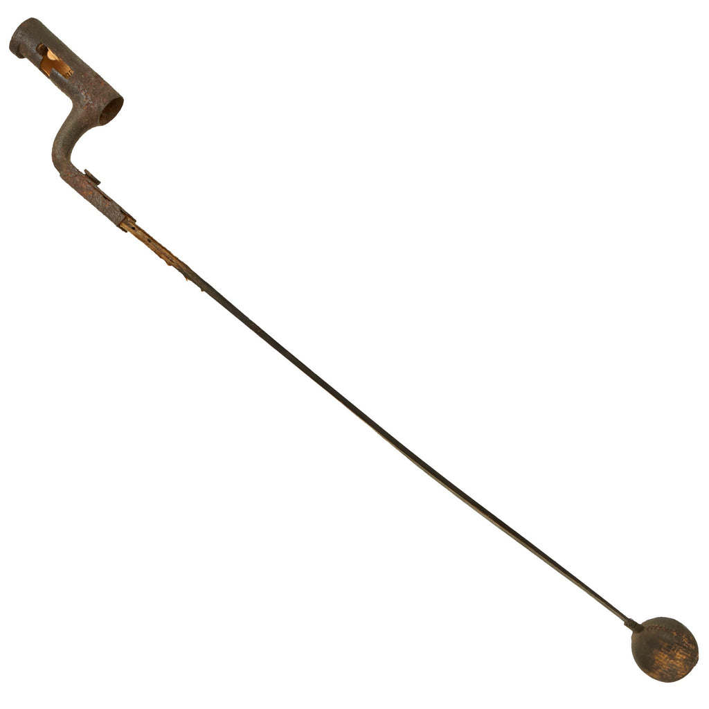 Original U.S. Extremely Rare Type I M-1816 Fencing Training Socket Bayonet - Whalebone “Baleen” Blade with Leather-Wrapped Rubber Ball Original Items