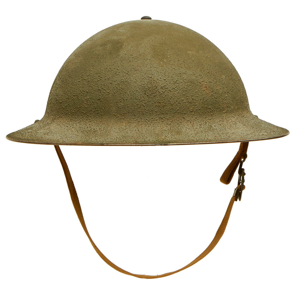 Original U.S. WWII Named US Navy Patrol Wing 10 M1917A1 Kelly Helmet with Textured Paint - Complete Original Items