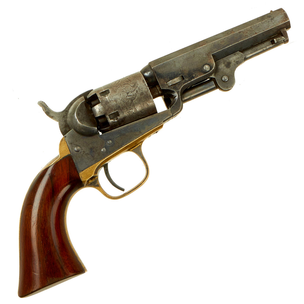 Original U.S. Civil War Colt M1849 Pocket Percussion Revolver made in 1862 with 4 Inch Barrel & Cylinder Scene - Serial 216394 Original Items