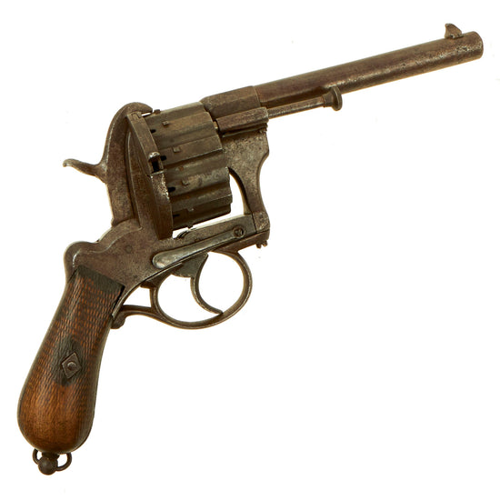 Original U.S. Civil War Era British 9mm Pinfire 12 Round Cylinder Revolver Sold By D.C. Hodgkins & Sons, Macon, GA. Original Items