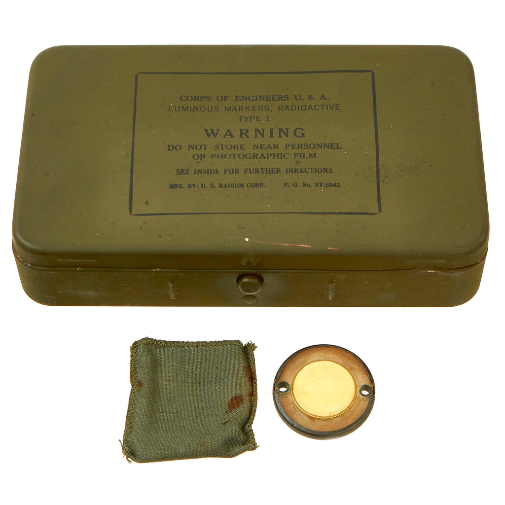 Original U.S. WWII Paratrooper D-Day Normandy Invasion Clip On Luminous Disc Helmet Marker With Original Box Original Items