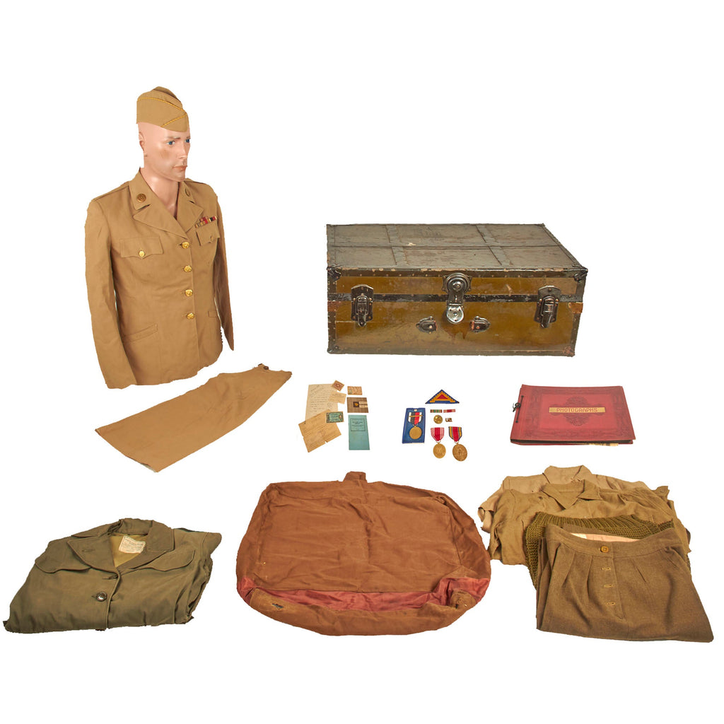 Original U.S. WWII Women's Army Corps WAC Named Uniform and Photo Album Grouping For PFC Daisy I. Rushing, 7th Army Original Items