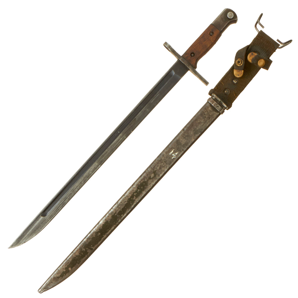 Original Japanese WWII U.S. Arisaka Type 30 Bayonet by Matsushita National Denki with Scabbard & Converted Korean War ROK Frog Original Items