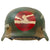 Original German WWII M40 Refurbished 84th Infantry Division Souvenir Camouflage Helmet - Stamped Q66 Original Items