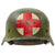 Original German WWII M40 Refurbished SS Normandy Medic Sanität Helmet - Size 64 Shell Original Items