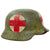 Original German WWII M40 Refurbished SS Normandy Medic Sanität Helmet - Size 64 Shell Original Items
