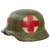 Original German WWII M40 Refurbished SS Normandy Medic Sanität Helmet - Size 64 Shell Original Items