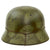 Original German WWII M40 Refurbished Battle of Kursk "Turtle Shell" Camouflage Helmet - Stamped EF66 Original Items
