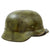Original German WWII M40 Refurbished Battle of Kursk "Turtle Shell" Camouflage Helmet - Stamped EF66 Original Items