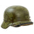 Original German WWII M40 Refurbished Battle of Kursk "Turtle Shell" Camouflage Helmet - Stamped EF66 Original Items