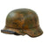 Original German WWII M40 Refurbished SS Southern Russian Front Camouflage Helmet - Stamped EF64 Original Items