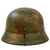 Original German WWII M40 Refurbished SS Southern Russian Front Camouflage Helmet - Stamped EF64 Original Items