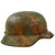 Original German WWII M40 Refurbished SS Southern Russian Front Camouflage Helmet - Stamped EF64 Original Items