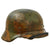 Original German WWII M40 Refurbished SS Southern Russian Front Camouflage Helmet - Stamped EF64 Original Items