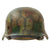 Original German WWII M40 Refurbished Removed Chicken Wire Normandy Camouflage SS Helmet - Stamped EF64 Original Items