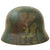 Original German WWII M40 Refurbished Removed Chicken Wire Normandy Camouflage SS Helmet - Stamped EF64 Original Items