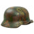 Original German WWII M40 Refurbished Removed Chicken Wire Normandy Camouflage SS Helmet - Stamped EF64 Original Items