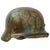 Original German WWII M40 Refurbished Removed Chicken Wire Normandy Camouflage SS Helmet - Stamped EF64 Original Items