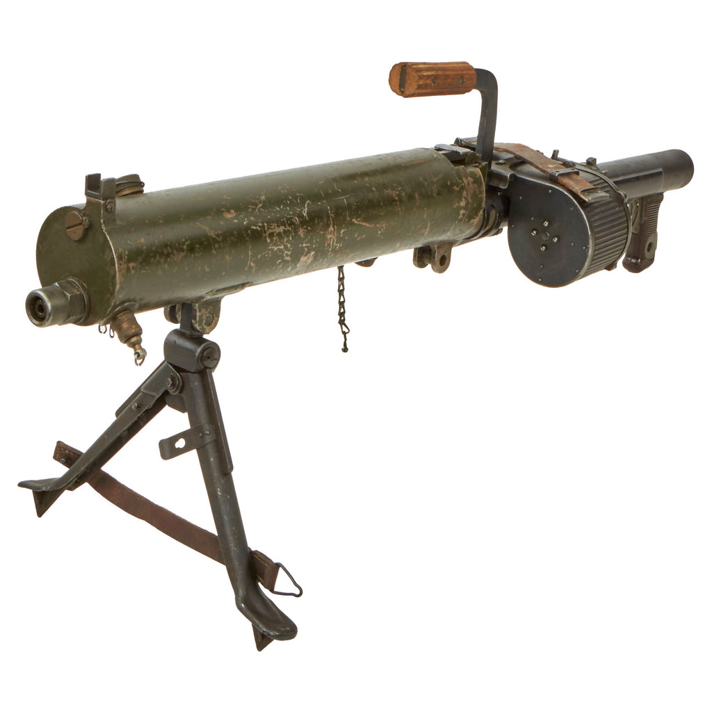 Original German WWII Rheinmetall ST-61 MG 15 Water Cooled Display Gun Serial No. 1458 with Saddle Drum Magazine - dated 1941 Original Items