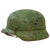 Original German WWII M40 Refurbished Battle of Kursk SS Textured Camouflage Helmet - Stamped Q66 Original Items
