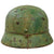 Original German WWII M40 Refurbished Battle of Kursk SS Textured Camouflage Helmet - Stamped Q66 Original Items