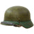 Original German WWII M40 Refurbished Battle of Kursk Two Tone SS Camouflage Helmet - Stamped Q66 Original Items