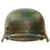 Original German WWII M40 Refurbished 1944 Pattern Normandy Camouflage SS Helmet - Stamped EF66 Original Items