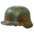 Original German WWII M40 Refurbished 1944 Pattern Normandy Camouflage SS Helmet - Stamped EF66 Original Items