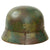 Original German WWII M40 Refurbished 1944 Pattern Normandy Camouflage SS Helmet - Stamped EF66 Original Items