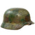 Original German WWII M40 Refurbished 1944 Pattern Normandy Camouflage SS Helmet - Stamped EF66 Original Items
