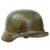 Original German WWII M40 Refurbished 1944 Pattern Normandy Camouflage SS Helmet - Stamped EF66 Original Items
