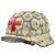 Original German WWII M40 Refurbished SS "Kampfgruppe Peiper" Ardennes Winter Medic Sanität Helmet - Stamped EF66 Original Items