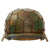 Original German WWII M40 Refurbished 12th SS Panzer HJ at Caan & Falaise Chicken Wire Camouflage Helmet - Stamped EF66 Original Items