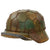 Original German WWII M40 Refurbished 12th SS Panzer HJ at Caan & Falaise Chicken Wire Camouflage Helmet - Stamped EF66 Original Items