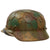 Original German WWII M40 Refurbished 12th SS Panzer HJ at Caan & Falaise Chicken Wire Camouflage Helmet - Stamped EF66 Original Items