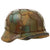 Original German WWII M40 Refurbished 12th SS Panzer HJ at Caan & Falaise Chicken Wire Camouflage Helmet - Stamped EF66 Original Items