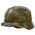 Original German WWII M40 Refurbished Chicken Wire Normandy Camouflage SS Helmet - Stamped EF66 Original Items