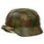 Original German WWII M40 Refurbished Chicken Wire Normandy Camouflage SS Helmet - Stamped EF66 Original Items