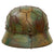 Original German WWII M40 Refurbished Chicken Wire Normandy Camouflage SS Helmet - Stamped EF66 Original Items