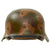 Original German WWII M40 Refurbished Battle of Kursk SS Camouflage Helmet - Stamped EF66 Original Items