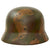 Original German WWII M40 Refurbished Battle of Kursk SS Camouflage Helmet - Stamped EF66 Original Items