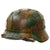 Original German WWII M40 Refurbished Chicken Wire Half Basket Normandy Camouflage SS Helmet - Stamped EF66 Original Items