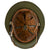 Original German WWII M40 Refurbished Chicken Wire Half Basket Normandy Camouflage SS Helmet - Stamped EF66 Original Items