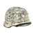 Original German WWII Refurbished M40 SS Battle of Leningrad Textured Winter Camouflage Chicken Wire Helmet - Stamped EF66 Original Items