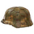 Original German WWII M40 Refurbished Chicken Wire Normandy Camouflage SS Helmet - Stamped EF66 Original Items