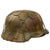 Original German WWII M40 Refurbished Chicken Wire Normandy Camouflage SS Helmet - Stamped EF66 Original Items